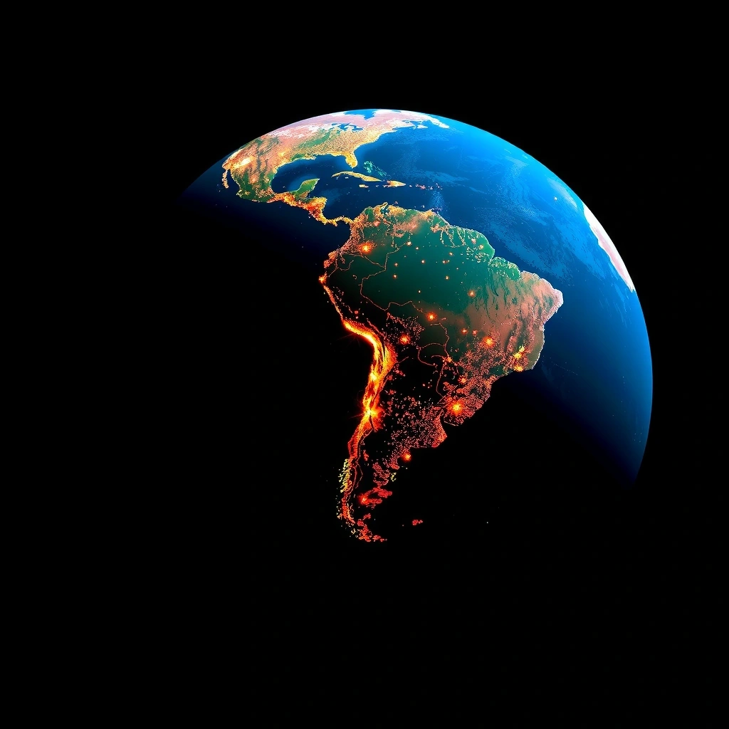 Vista orbital de la Tierra representando la conectividad global y seguridad